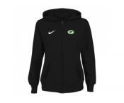 Women Green Bay Packers Stadium Rally Full Zip Hoodie Black
