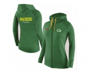 Women Nike Green Bay Packers Full-Zip Performance Hoodie Green