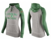 Women Nike Green Bay Packers Performance Hoodie Grey & Green