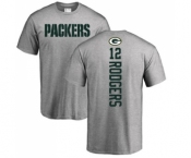 Football Green Bay Packers #12 Aaron Rodgers Ash Backer T-Shirt