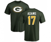 Football Green Bay Packers #17 Davante Adams Green Name & Number Logo T-Shirt