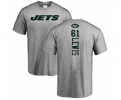 Football New York Jets #61 Alex Lewis Ash Backer T-Shirt