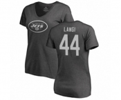 Football Women's New York Jets #44 Harvey Langi Ash One Color T-Shirt