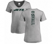 Football Women's New York Jets #55 Ryan Kalil Ash Backer T-Shirt
