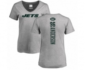 Football Women's New York Jets #96 Henry Anderson Ash Backer T-Shirt