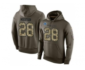 NFL Men's Nike Dallas Cowboys #28 Darren Woodson Stitched Green Olive Salute To Service KO Performance Hoodie