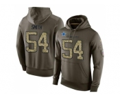 NFL Men's Nike Dallas Cowboys #54 Jaylon Smith Stitched Green Olive Salute To Service KO Performance Hoodie