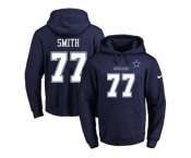 Nike Dallas Cowboys #77 Tyron Smith Navy Blue Name & Number Pullover NFL Hoodie
