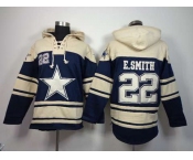 nike nfl jerseys dallas cowboys #22 e.smith cream-blue[pullover hooded sweatshirt]