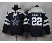 nike nfl jerseys dallas cowboys #22 e.smith white-blue[pullover hooded sweatshirt]