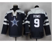 nike nfl jerseys dallas cowboys #9 romo white-blue[pullover hooded sweatshirt]