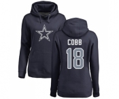 Football Women's Dallas Cowboys #18 Randall Cobb Navy Blue Name & Number Logo Pullover Hoodie