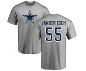 NFL Nike Dallas Cowboys #55 Leighton Vander Esch Ash Name & Number Logo T-Shirt