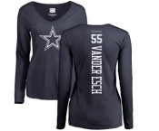 NFL Women's Nike Dallas Cowboys #55 Leighton Vander Esch Navy Blue Backer Slim Fit Long Sleeve T-Shirt