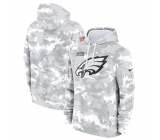 Men's Philadelphia Eagles 2024 Arctic Camo Salute To Service Club Fleece Pullover Hoodie