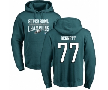 Nike Philadelphia Eagles #77 Michael Bennett Green Super Bowl LII Champions Pullover Hoodie