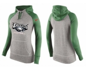 Women Nike Philadelphia Eagles Performance Hoodie Grey & Green_1