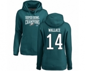 Women's Nike Philadelphia Eagles #14 Mike Wallace Green Super Bowl LII Champions Pullover Hoodie