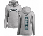 Women's Nike Philadelphia Eagles #19 Golden Tate III Ash Backer Pullover Hoodie