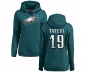 Women's Nike Philadelphia Eagles #19 Golden Tate III Green Name & Number Logo Pullover Hoodie