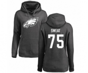 Women's Nike Philadelphia Eagles #75 Josh Sweat Ash One Color Pullover Hoodie
