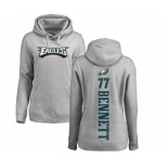 Women's Nike Philadelphia Eagles #77 Michael Bennett Ash Backer Pullover Hoodie