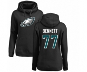 Women's Nike Philadelphia Eagles #77 Michael Bennett Black Name & Number Logo Pullover Hoodie