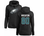 Women's Nike Philadelphia Eagles #80 Markus Wheaton Black Name & Number Logo Pullover Hoodie