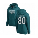 Women's Nike Philadelphia Eagles #80 Markus Wheaton Green Super Bowl LII Champions Pullover Hoodie