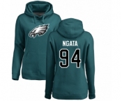 Women's Nike Philadelphia Eagles #94 Haloti Ngata Green Name & Number Logo Pullover Hoodie