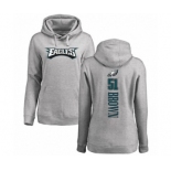 Women's Philadelphia Eagles #51 Zach Brown Ash Backer Pullover Hoodie
