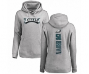 Women's Philadelphia Eagles #51 Zach Brown Ash Backer Pullover Hoodie