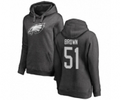Women's Philadelphia Eagles #51 Zach Brown Ash One Color Pullover Hoodie