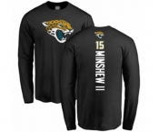 Football Jacksonville Jaguars #15 Gardner Minshew II Black Backer Long Sleeve T-Shirt