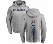 Football Denver Broncos #22 Kareem Jackson Ash Backer Pullover Hoodie