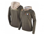 Women Denver Broncos Nike Olive Salute to Service Performance Pullover Hoodie