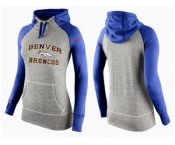 Women Nike Denver Broncos Performance Hoodie Grey & Blue