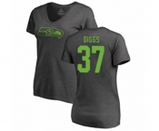 Football Women's Seattle Seahawks #37 Quandre Diggs Ash One Color T-Shirt
