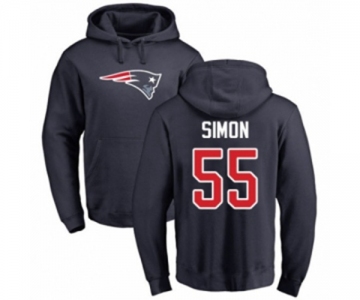 Football New England Patriots #55 John Simon Navy Blue Name & Number Logo Pullover Hoodie