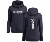 Football Women's New England Patriots #55 John Simon Navy Blue Backer Pullover Hoodie