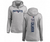 Football Women's New England Patriots #90 Shilique Calhoun Ash Backer Pullover Hoodie