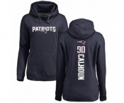 Football Women's New England Patriots #90 Shilique Calhoun Navy Blue Backer Pullover Hoodie