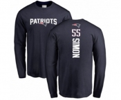 Football New England Patriots #55 John Simon Navy Blue Backer Long Sleeve T-Shirt