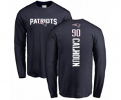 Football New England Patriots #90 Shilique Calhoun Navy Blue Backer Long Sleeve T-Shirt