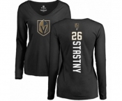NHL Women Adidas Vegas Golden Knights #26 Paul Stastny Black Backer Slim Fit Long Sleeve T-Shirt