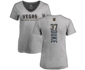 NHL Women Adidas Vegas Golden Knights #37 Reid Duke Gray Backer Slim Fit V-Neck T-Shirt