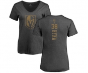 NHL Women Adidas Vegas Golden Knights #38 Tomas Hyka Charcoal One Color Backer T-Shirt