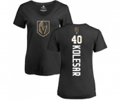 NHL Women Adidas Vegas Golden Knights #40 Ryan Carpenter Black Backer Slim Fit V-Neck T-Shirt