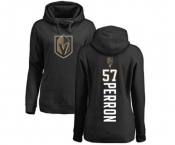 NHL Women Adidas Vegas Golden Knights #57 David Perron Black Backer Pullover Hoodie