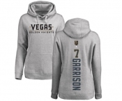 NHL Women Adidas Vegas Golden Knights #7 Jason Garrison Gray Backer Pullover Hoodie